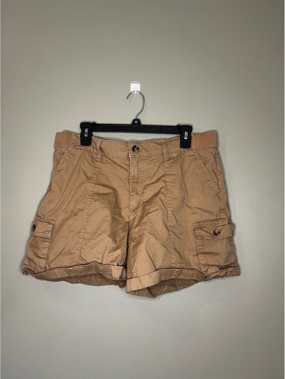 Lee Dark Tan Cargo Mid Thigh Utility Shorts